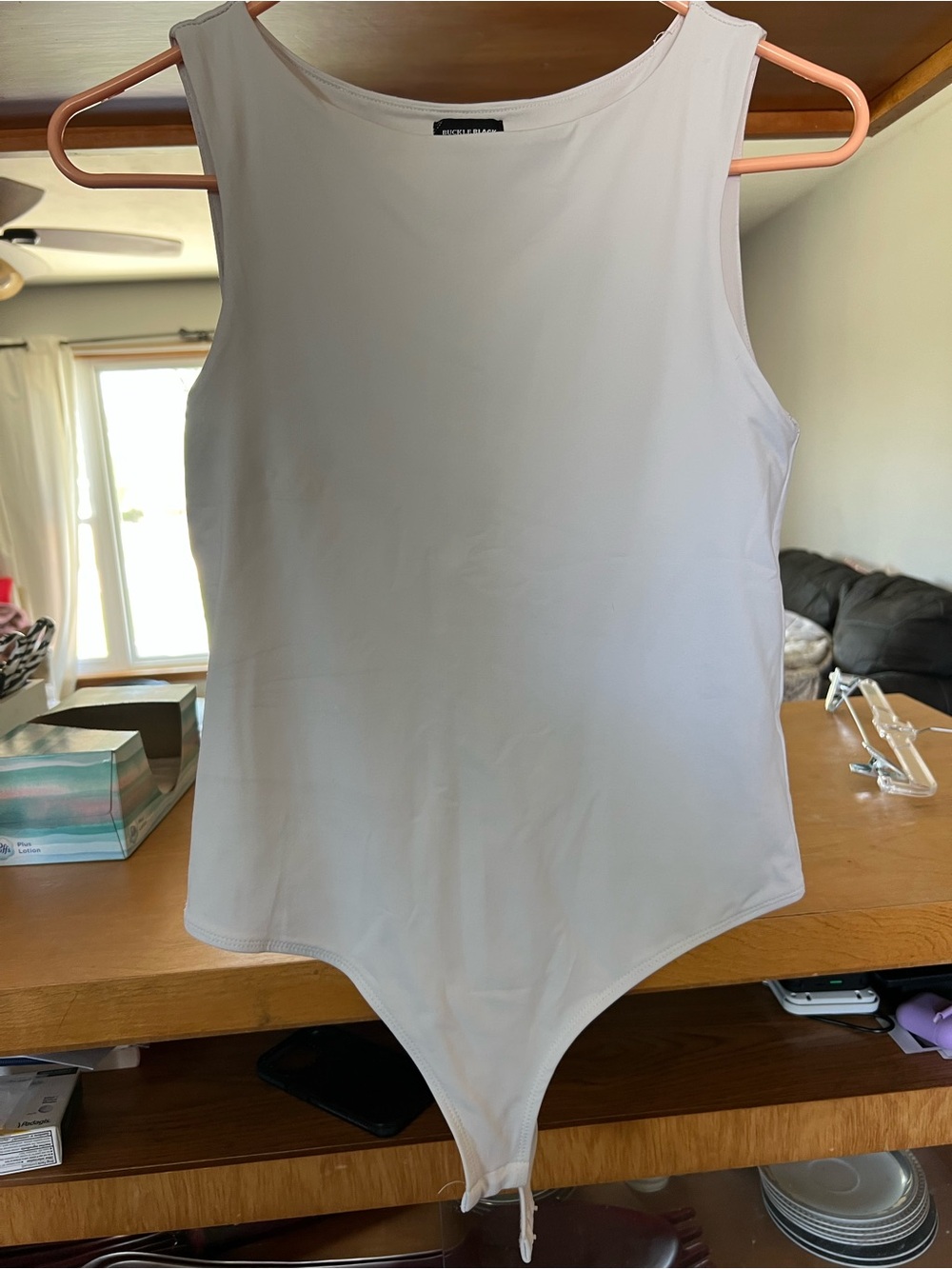 Buckle White Tank Bodysuit